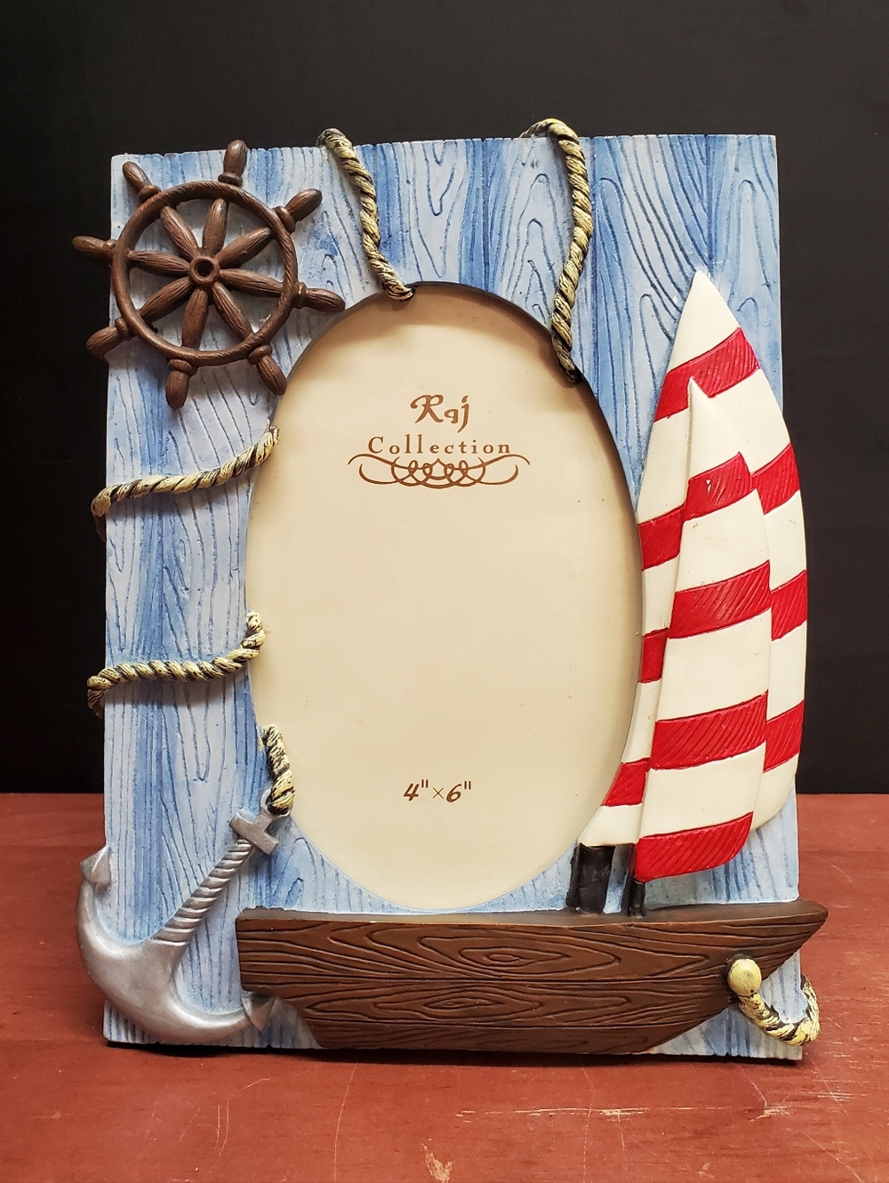 Anchors Away! Vintage Sailboat Photo Picture Frame 4x6